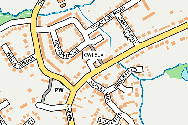 CW1 5UA map - OS OpenMap – Local (Ordnance Survey) CW1 5UA map - OS OpenMap – Local (Ordnance Survey)