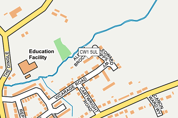 CW1 5UL map - OS OpenMap – Local (Ordnance Survey) CW1 5UL map - OS OpenMap – Local (Ordnance Survey)