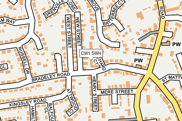 CW1 5WH map - OS OpenMap – Local (Ordnance Survey) CW1 5WH map - OS OpenMap – Local (Ordnance Survey)