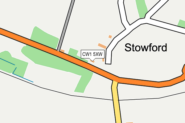 CW1 5XW map - OS OpenMap – Local (Ordnance Survey) CW1 5XW map - OS OpenMap – Local (Ordnance Survey)