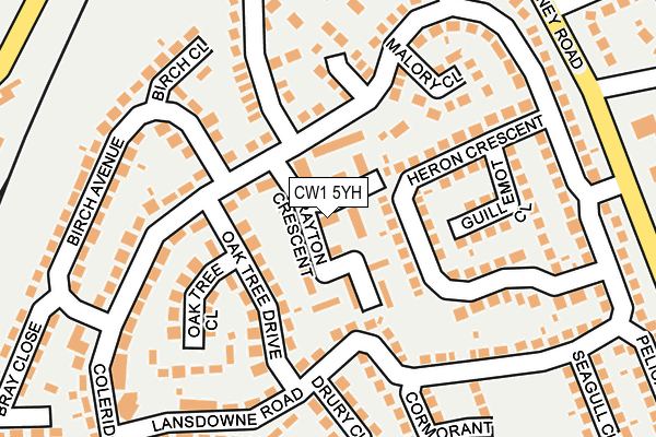 CW1 5YH map - OS OpenMap – Local (Ordnance Survey) CW1 5YH map - OS OpenMap – Local (Ordnance Survey)