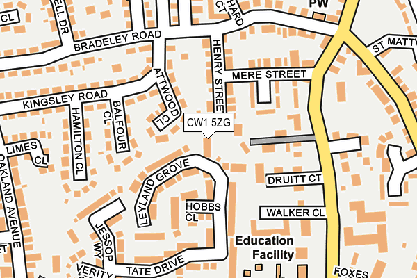 CW1 5ZG map - OS OpenMap – Local (Ordnance Survey) CW1 5ZG map - OS OpenMap – Local (Ordnance Survey)