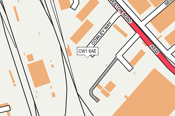 CW1 6AE map - OS OpenMap – Local (Ordnance Survey) CW1 6AE map - OS OpenMap – Local (Ordnance Survey)