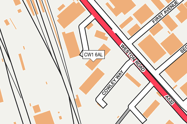 CW1 6AL map - OS OpenMap – Local (Ordnance Survey) CW1 6AL map - OS OpenMap – Local (Ordnance Survey)
