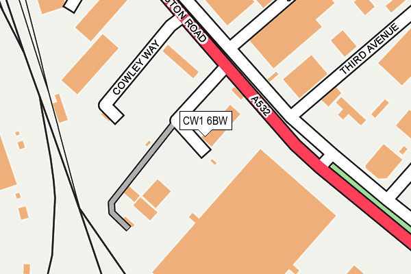 CW1 6BW map - OS OpenMap – Local (Ordnance Survey)