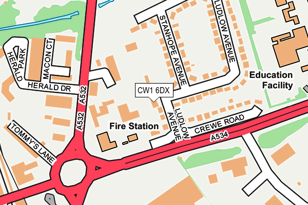 CW1 6DX map - OS OpenMap – Local (Ordnance Survey)