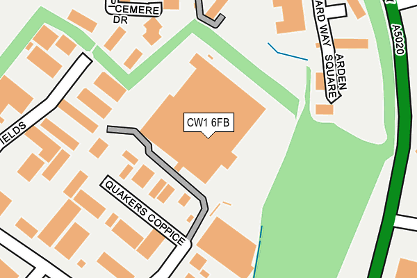 CW1 6FB map - OS OpenMap – Local (Ordnance Survey) CW1 6FB map - OS OpenMap – Local (Ordnance Survey)