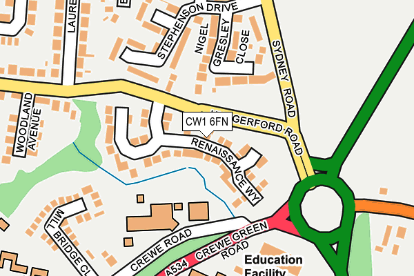 CW1 6FN map - OS OpenMap – Local (Ordnance Survey) CW1 6FN map - OS OpenMap – Local (Ordnance Survey)