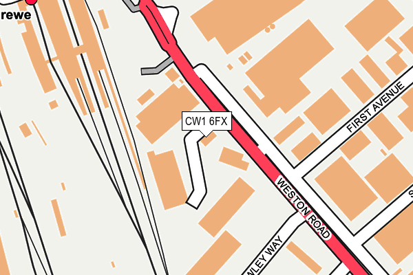 CW1 6FX map - OS OpenMap – Local (Ordnance Survey) CW1 6FX map - OS OpenMap – Local (Ordnance Survey)