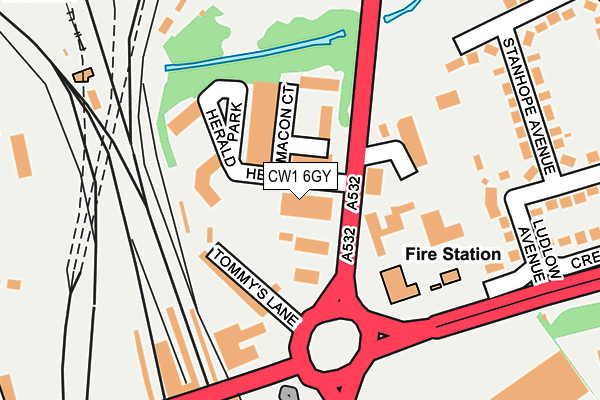 CW1 6GY map - OS OpenMap – Local (Ordnance Survey) CW1 6GY map - OS OpenMap – Local (Ordnance Survey)