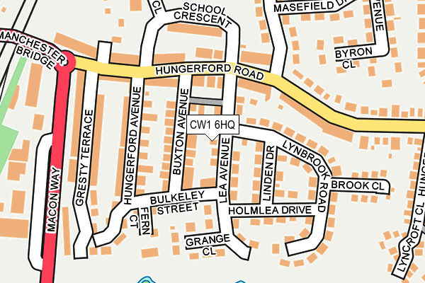 CW1 6HQ map - OS OpenMap – Local (Ordnance Survey) CW1 6HQ map - OS OpenMap – Local (Ordnance Survey)