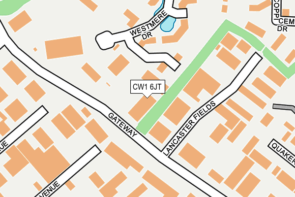 CW1 6JT map - OS OpenMap – Local (Ordnance Survey) CW1 6JT map - OS OpenMap – Local (Ordnance Survey)