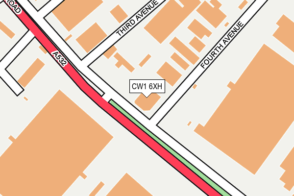 CW1 6XH map - OS OpenMap – Local (Ordnance Survey) CW1 6XH map - OS OpenMap – Local (Ordnance Survey)
