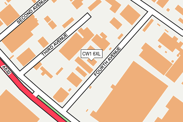 CW1 6XL map - OS OpenMap – Local (Ordnance Survey) CW1 6XL map - OS OpenMap – Local (Ordnance Survey)