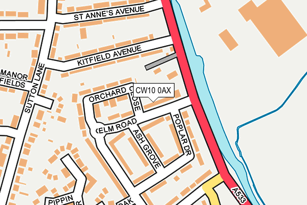 CW10 0AX map - OS OpenMap – Local (Ordnance Survey) CW10 0AX map - OS OpenMap – Local (Ordnance Survey)