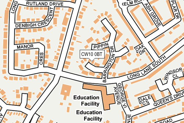 CW10 0BT map - OS OpenMap – Local (Ordnance Survey) CW10 0BT map - OS OpenMap – Local (Ordnance Survey)