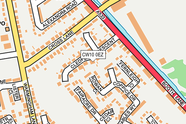 CW10 0EZ map - OS OpenMap – Local (Ordnance Survey) CW10 0EZ map - OS OpenMap – Local (Ordnance Survey)