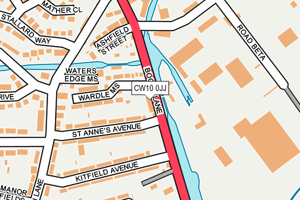 CW10 0JJ map - OS OpenMap – Local (Ordnance Survey)