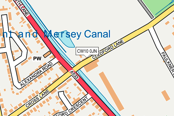 CW10 0JN map - OS OpenMap – Local (Ordnance Survey)