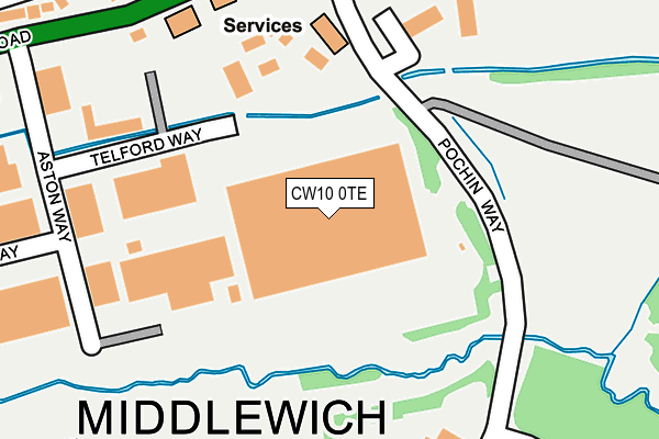 CW10 0TE map - OS OpenMap – Local (Ordnance Survey)