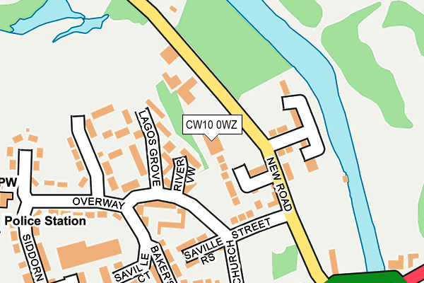 CW10 0WZ map - OS OpenMap – Local (Ordnance Survey) CW10 0WZ map - OS OpenMap – Local (Ordnance Survey)