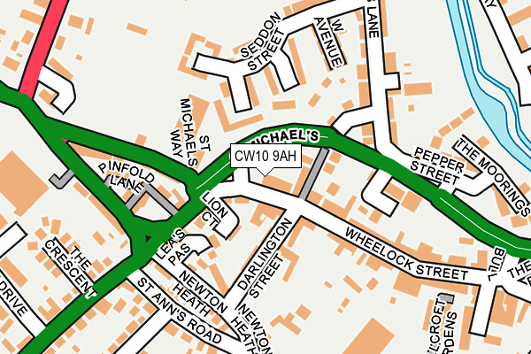 CW10 9AH map - OS OpenMap – Local (Ordnance Survey) CW10 9AH map - OS OpenMap – Local (Ordnance Survey)