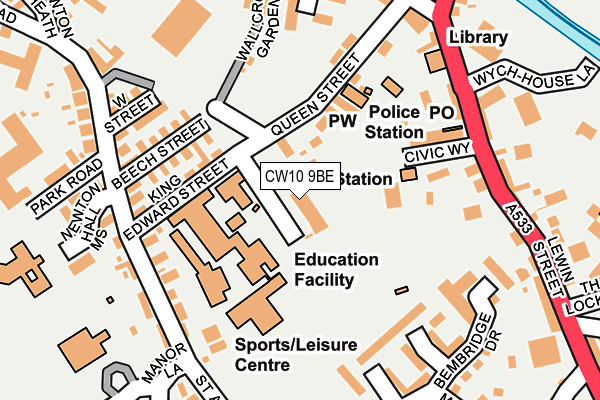 CW10 9BE map - OS OpenMap – Local (Ordnance Survey) CW10 9BE map - OS OpenMap – Local (Ordnance Survey)