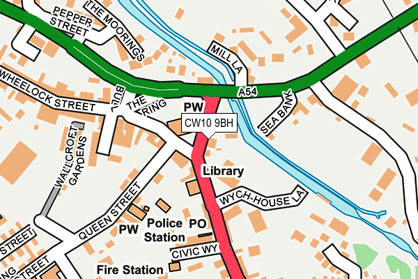 CW10 9BH map - OS OpenMap – Local (Ordnance Survey) CW10 9BH map - OS OpenMap – Local (Ordnance Survey)