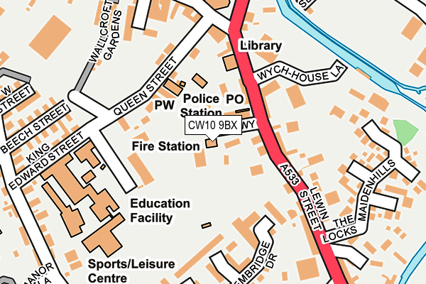 CW10 9BX map - OS OpenMap – Local (Ordnance Survey) CW10 9BX map - OS OpenMap – Local (Ordnance Survey)