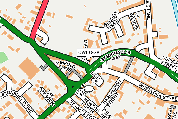 CW10 9GA map - OS OpenMap – Local (Ordnance Survey) CW10 9GA map - OS OpenMap – Local (Ordnance Survey)