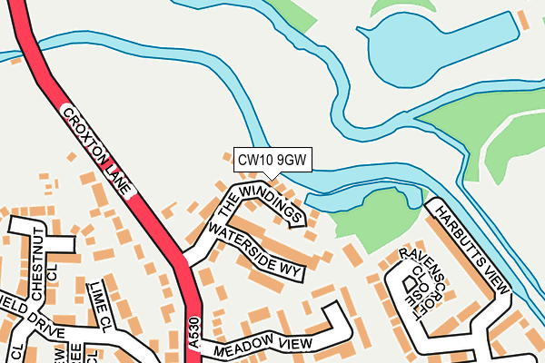 CW10 9GW map - OS OpenMap – Local (Ordnance Survey) CW10 9GW map - OS OpenMap – Local (Ordnance Survey)