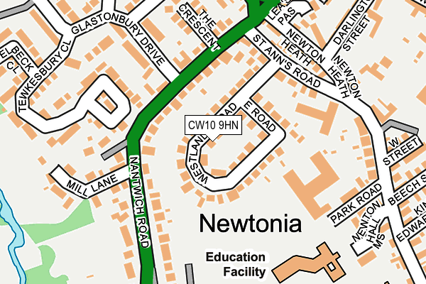 CW10 9HN map - OS OpenMap – Local (Ordnance Survey) CW10 9HN map - OS OpenMap – Local (Ordnance Survey)