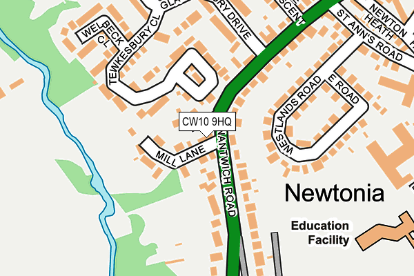 CW10 9HQ map - OS OpenMap – Local (Ordnance Survey) CW10 9HQ map - OS OpenMap – Local (Ordnance Survey)