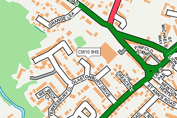 CW10 9HS map - OS OpenMap – Local (Ordnance Survey) CW10 9HS map - OS OpenMap – Local (Ordnance Survey)