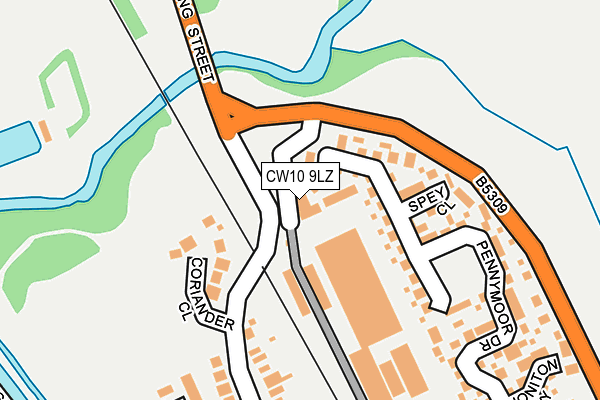 CW10 9LZ map - OS OpenMap – Local (Ordnance Survey) CW10 9LZ map - OS OpenMap – Local (Ordnance Survey)
