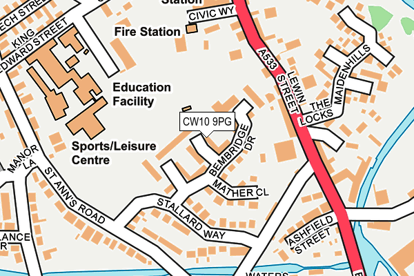 CW10 9PG map - OS OpenMap – Local (Ordnance Survey) CW10 9PG map - OS OpenMap – Local (Ordnance Survey)