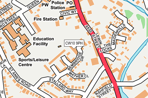 CW10 9PH map - OS OpenMap – Local (Ordnance Survey) CW10 9PH map - OS OpenMap – Local (Ordnance Survey)
