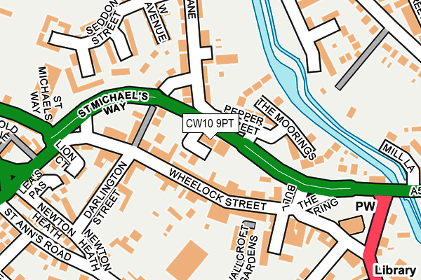 CW10 9PT map - OS OpenMap – Local (Ordnance Survey) CW10 9PT map - OS OpenMap – Local (Ordnance Survey)