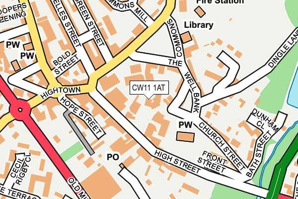 CW11 1AT map - OS OpenMap – Local (Ordnance Survey) CW11 1AT map - OS OpenMap – Local (Ordnance Survey)