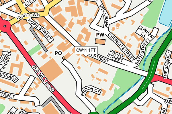 CW11 1FT map - OS OpenMap – Local (Ordnance Survey) CW11 1FT map - OS OpenMap – Local (Ordnance Survey)