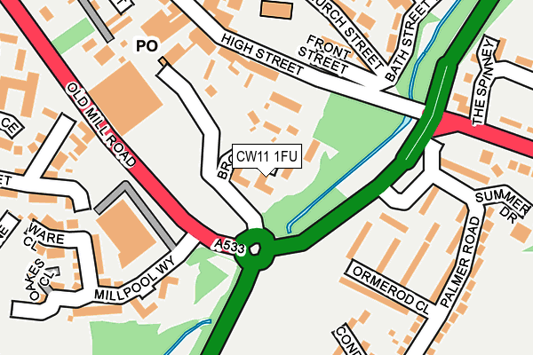 CW11 1FU map - OS OpenMap – Local (Ordnance Survey)