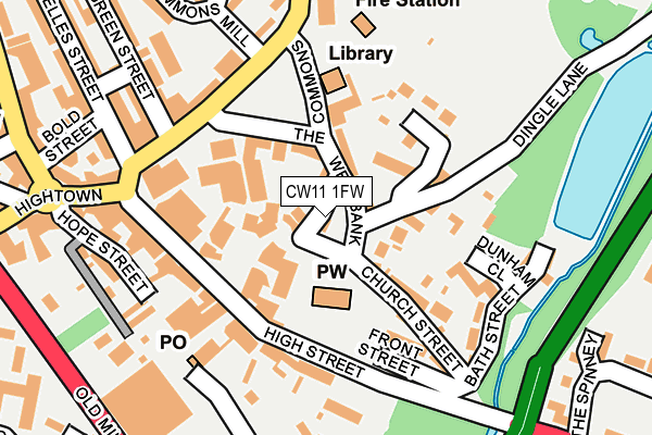 CW11 1FW map - OS OpenMap – Local (Ordnance Survey) CW11 1FW map - OS OpenMap – Local (Ordnance Survey)