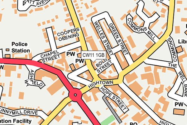 CW11 1GB map - OS OpenMap – Local (Ordnance Survey) CW11 1GB map - OS OpenMap – Local (Ordnance Survey)