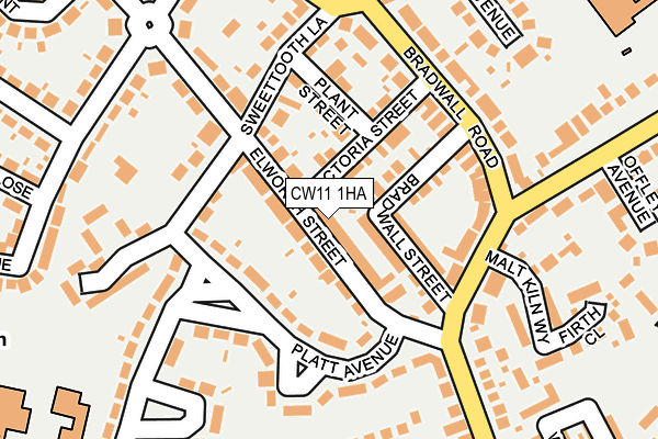 CW11 1HA map - OS OpenMap – Local (Ordnance Survey)