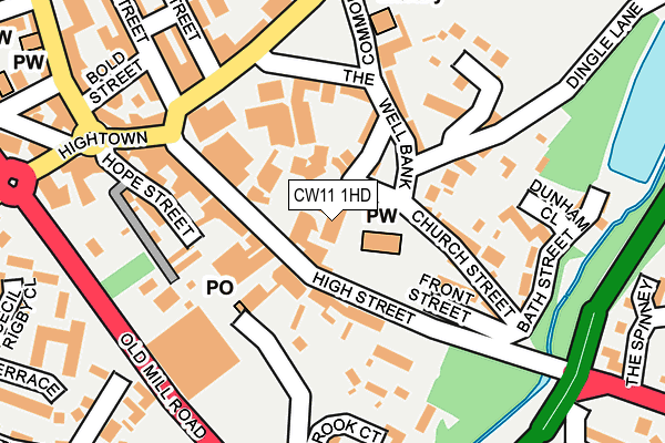 CW11 1HD map - OS OpenMap – Local (Ordnance Survey) CW11 1HD map - OS OpenMap – Local (Ordnance Survey)