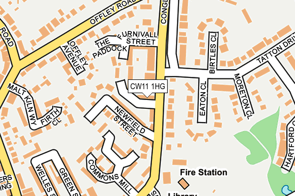 CW11 1HG map - OS OpenMap – Local (Ordnance Survey)