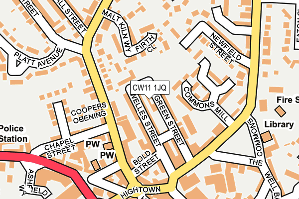 CW11 1JQ map - OS OpenMap – Local (Ordnance Survey) CW11 1JQ map - OS OpenMap – Local (Ordnance Survey)