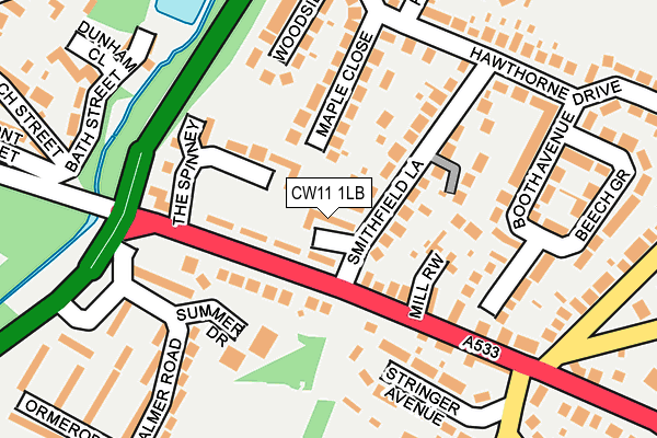 CW11 1LB map - OS OpenMap – Local (Ordnance Survey) CW11 1LB map - OS OpenMap – Local (Ordnance Survey)