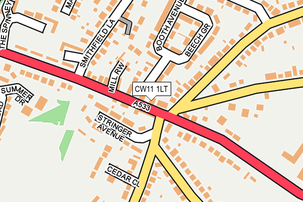 CW11 1LT map - OS OpenMap – Local (Ordnance Survey) CW11 1LT map - OS OpenMap – Local (Ordnance Survey)
