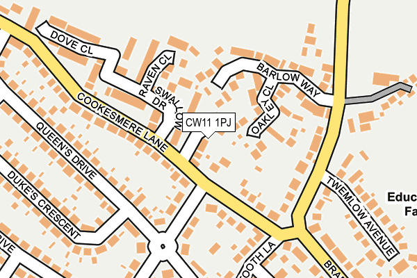 CW11 1PJ map - OS OpenMap – Local (Ordnance Survey)